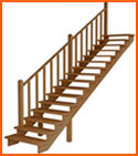 Прямая  лестница на металлокаркасе
