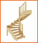 П-образная  лестница  на металлокаркасе